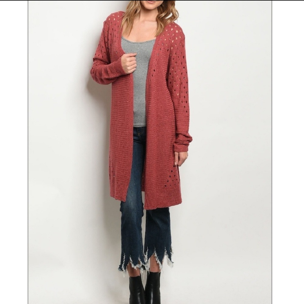 Mauve Knit Cardigan